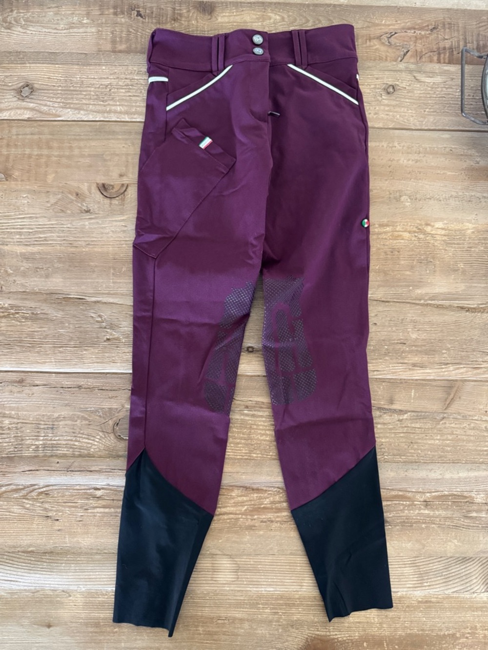 For Horses Girls Riding Leggings with Black Lower Panels Size 12